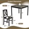 Costway 3 PCS Dining Table Set Wooden Square Kitchen Table with 2 Upholstered Chairs Brown/Gray